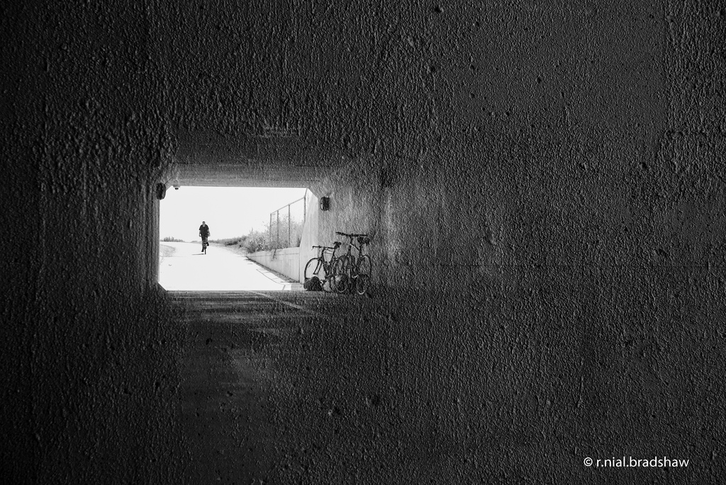 Bicycle Tunnel, double exposure. CC photo by r. nial bradshaw.