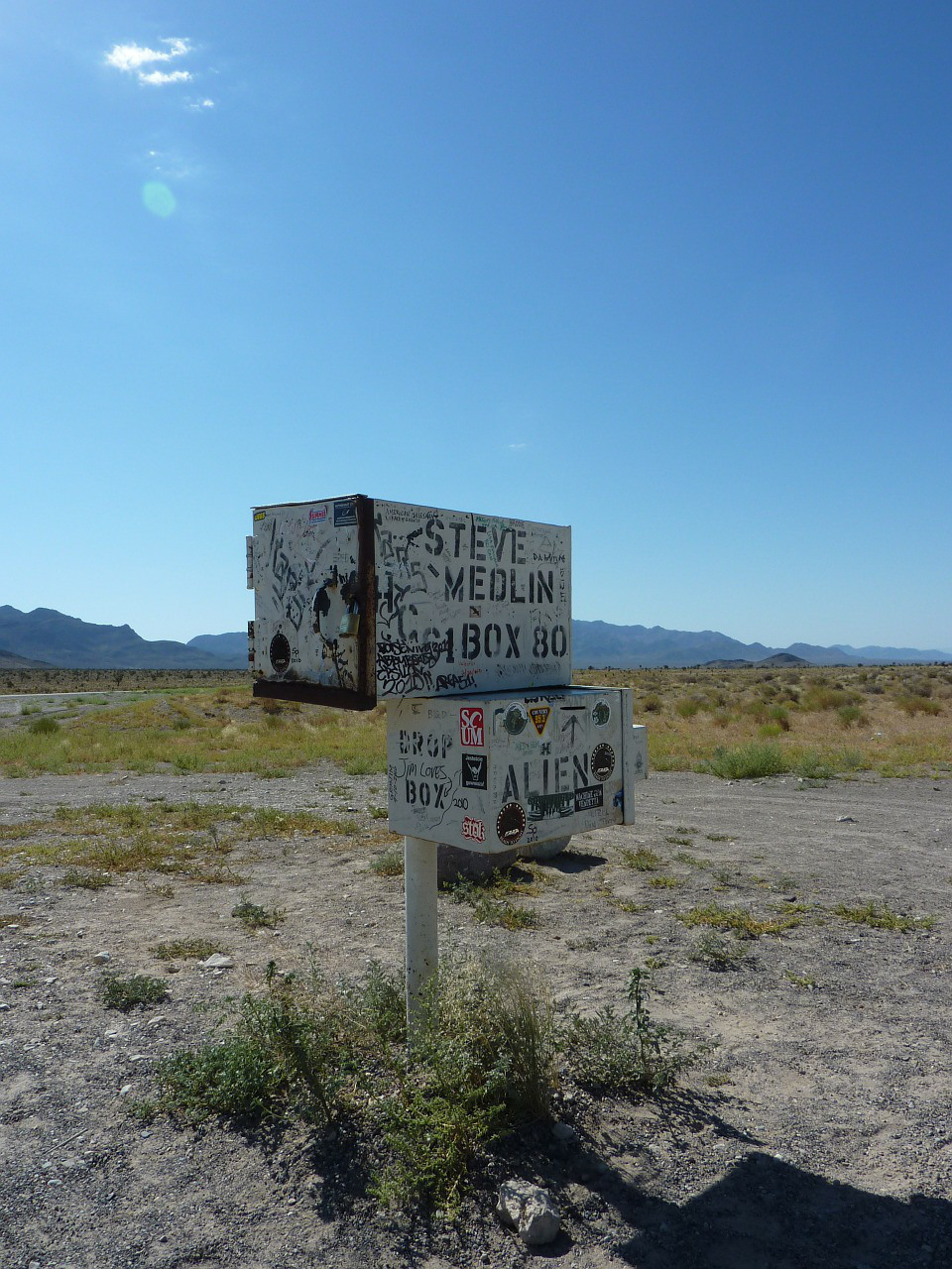 Letter boxes, Area 51. Public domain photo by MartinStr.