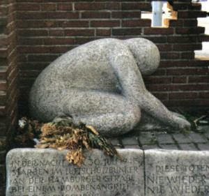 WWII Memorial Statue in Hamburg I walked by every day. I had to photograph it, because it represented how I felt much of the time I was there. 
